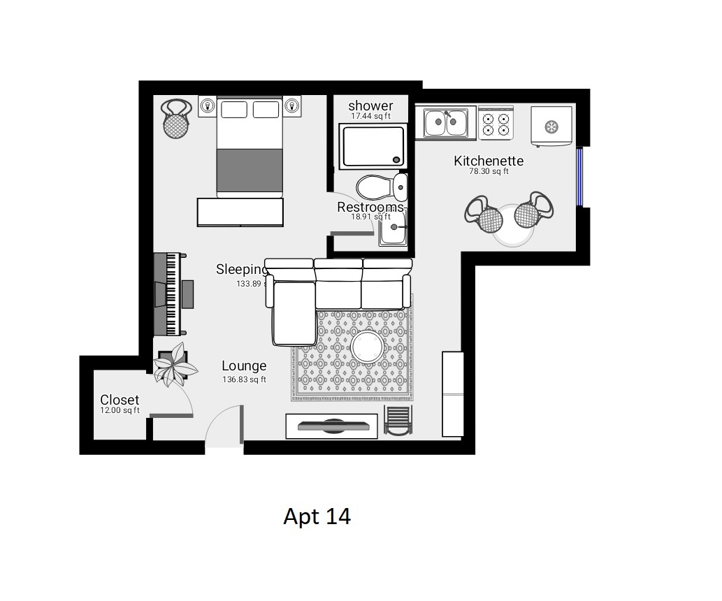 Apt 14 650/mo Utilities Included!